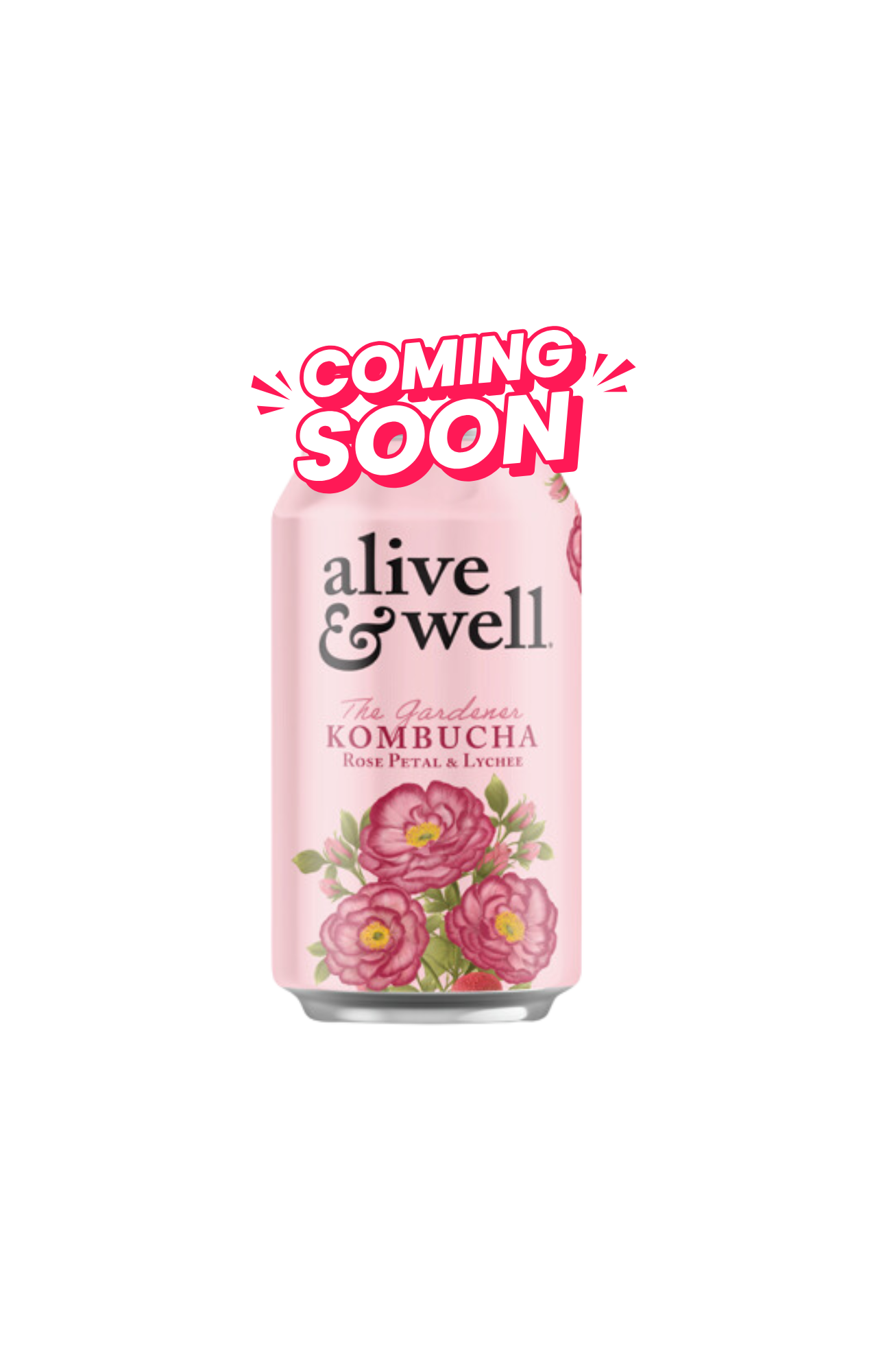 Alive & Well Rose Petal & Lychee Kombucha Cans - 6 Pack case